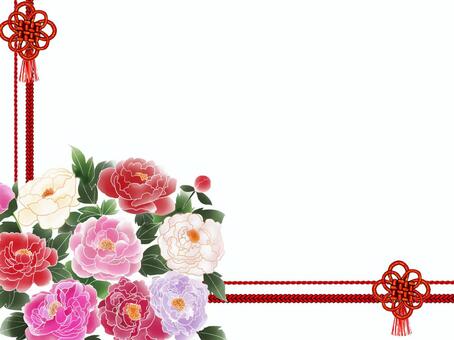 Peony flower frame Peony flower frame