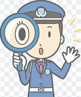 Security guard - magnifying glass - bust Security guard - magnifying glass - bust