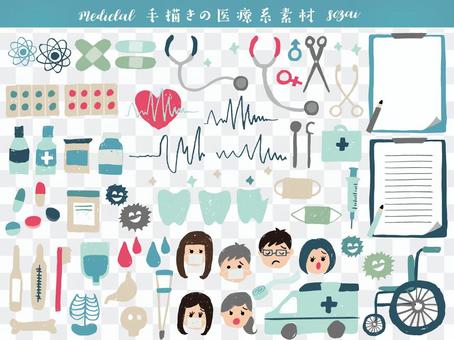 Hand-drawn medical material Hand-drawn medical material