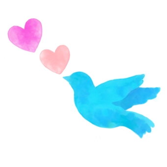Blue bird and heart Blue bird and heart