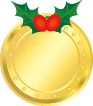 Christmas medal frame gold Christmas medal frame gold