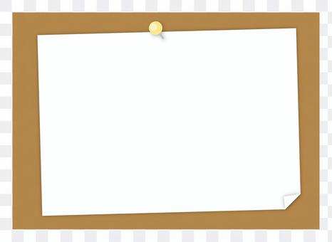 Paper on cork board Paper on cork board