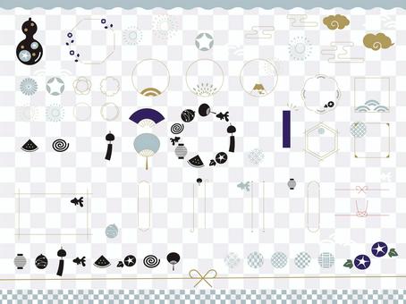 Summer fashionable Japanese design material set 02 Summer fashionable Japanese design material set 02