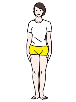 Female color upright posture illustration Female color upright posture illustration