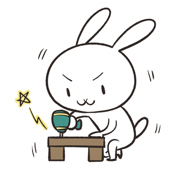 Rabbit using an electric screwdriver Rabbit using an electric screwdriver