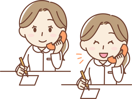 Nurse answering the phone Nurse answering the phone