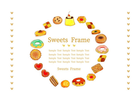Watercolor hand-painted sweets decorative frame Watercolor hand-painted sweets decorative frame