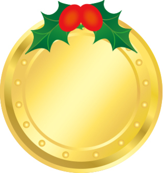 Christmas medal frame gold Christmas medal frame gold