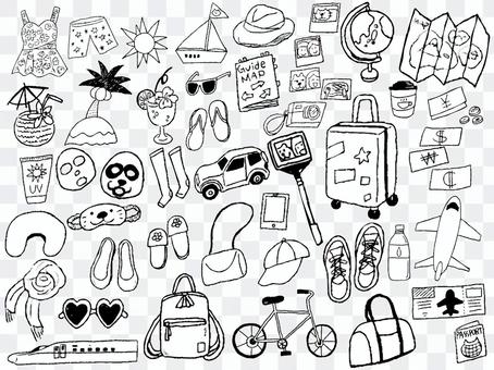 Travel goods Black and white monochrome travel Travel goods Black and white monochrome travel