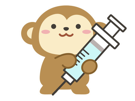 Vaccination monkey with syringe Vaccination monkey with syringe