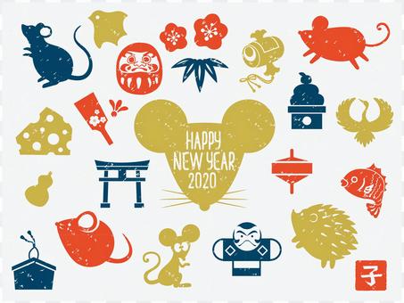 New Year card illustration set 02 New Year card illustration set 02