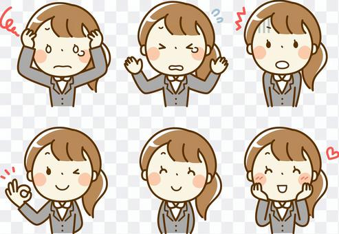 Suit women pose variously Suit women pose variously