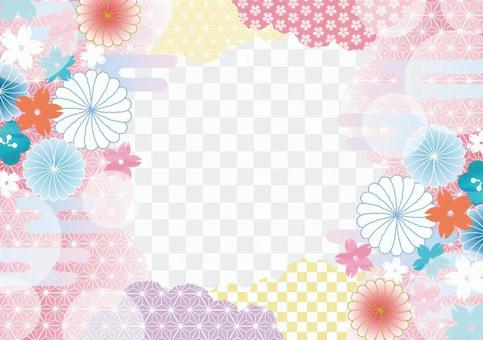 Japanese pattern frame _ pink Japanese pattern frame _ pink