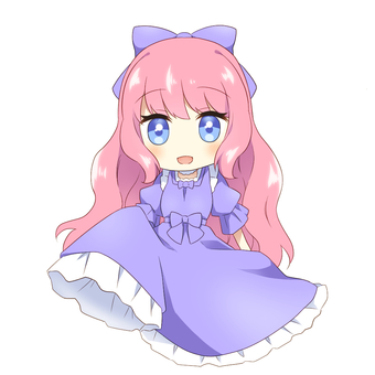 Pink-haired girl in a blue dress Pink-haired girl in a blue dress