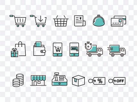 Shopping icon set Shopping icon set