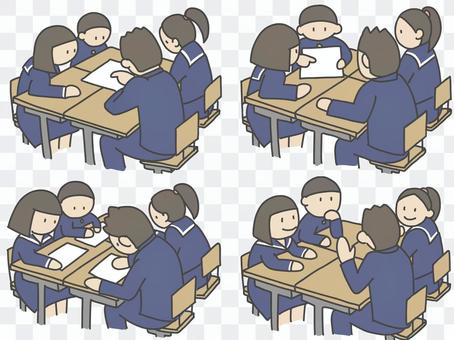 Students studying in groups Students studying in groups