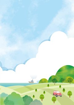 Watercolor style refreshing season and drive Watercolor style refreshing season and drive