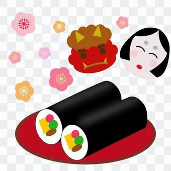 Setsubun Festival rolled sushi Setsubun Festival rolled sushi