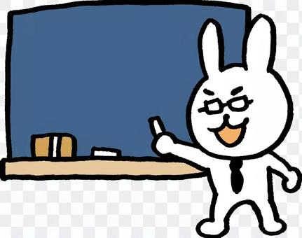 Rabbit teacher blackboard Rabbit teacher blackboard
