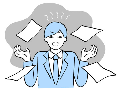 A man in a suit who is too busy and exploding A man in a suit who is too busy and exploding