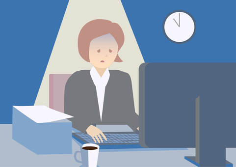 Office worker who works until late at night 1 Office worker who works until late at night 1