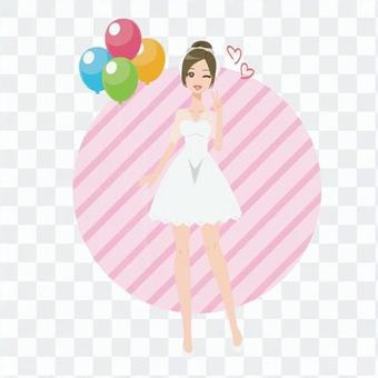 A woman with a balloon A woman with a balloon
