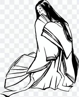 Historical illustration_monochrome_princess Historical illustration_monochrome_princess