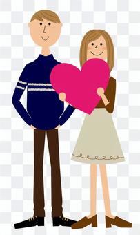 A couple with a heart A couple with a heart