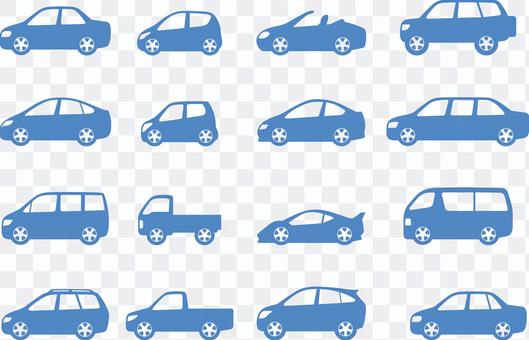 Car body type silhouette set Car body type silhouette set
