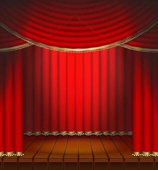 Red curtain stage Red curtain stage