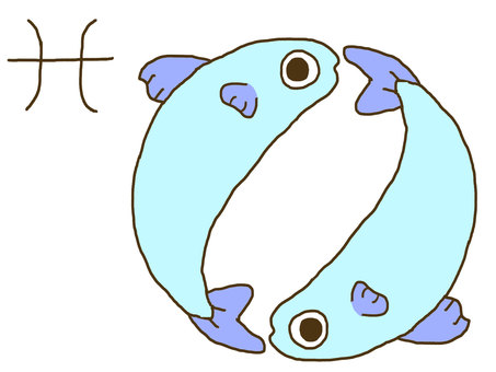 Illustration of horoscope fortune-telling Pisces Illustration of horoscope fortune-telling Pisces