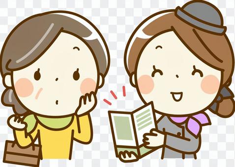 Female clerk at a department store to show guidance Female clerk at a department store to show guidance