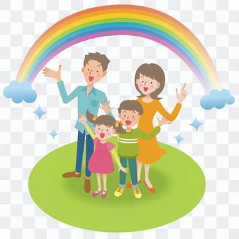 Family and rainbow Family and rainbow