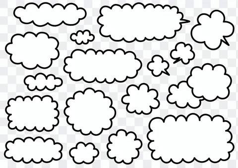 Handwritten cloud and balloon material set 01 Handwritten cloud and balloon material set 01