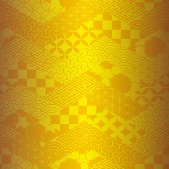 Edo pattern mosaic gold Edo pattern mosaic gold