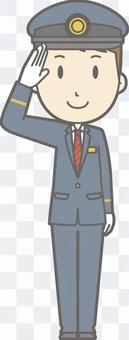 Staff male a-salute - the whole body Staff male a-salute - the whole body