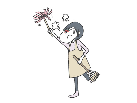 Frustrated and cleaning mother / get angry Frustrated and cleaning mother / get angry