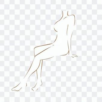 Woman sitting (line drawing) Woman sitting (line drawing)