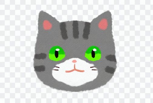 鯖 tabby cat face front face smile 鯖 tabby cat face front face smile