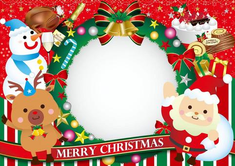 Party frame with Christmas wreath Party frame with Christmas wreath