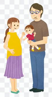 Pregnant woman and dad boy Pregnant woman and dad boy