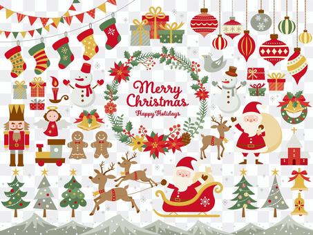 クリスマスのイラストセット(5c) クリスマスのイラストセット(5c)