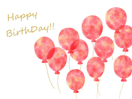 Beautiful red balloon background birthday card Beautiful red balloon background birthday card