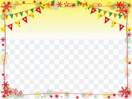 Snow crystal frame red 1 Snow crystal frame red 1