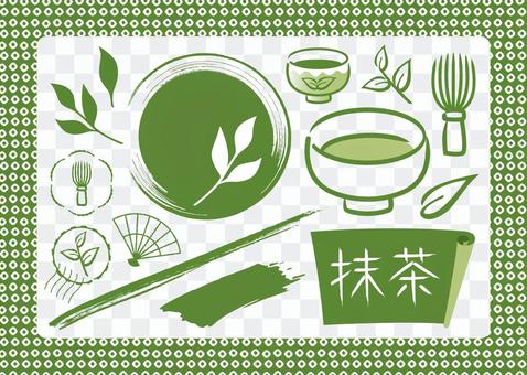 Matcha Japanese pattern hand-painted Matcha Japanese pattern hand-painted