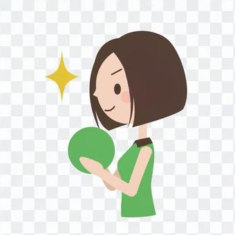 A woman with bowling A woman with bowling