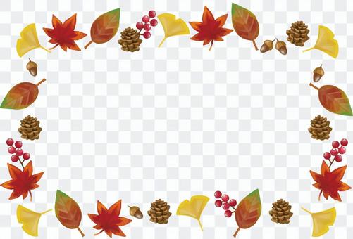 Autumn leaves and nuts frame Autumn leaves and nuts frame