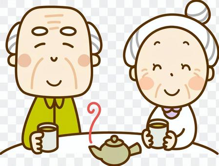 Elderly couple enjoying tea Elderly couple enjoying tea