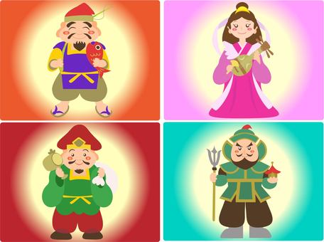Seven Lucky Gods 4 people set Seven Lucky Gods 4 people set
