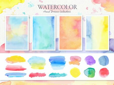 Watercolor paint texture and background set Watercolor paint texture and background set
